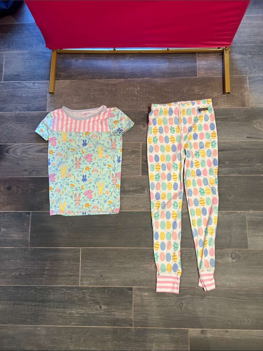 Matilda Jane Pastel Bunny & Egg Pajama Set with Pink Trim